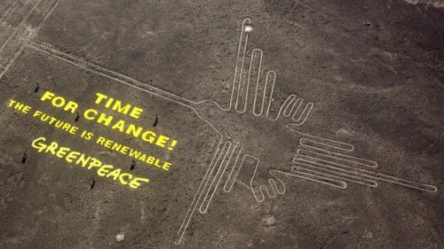 247 Greenpeace Irreparably Damage Ancient Nazca Lines