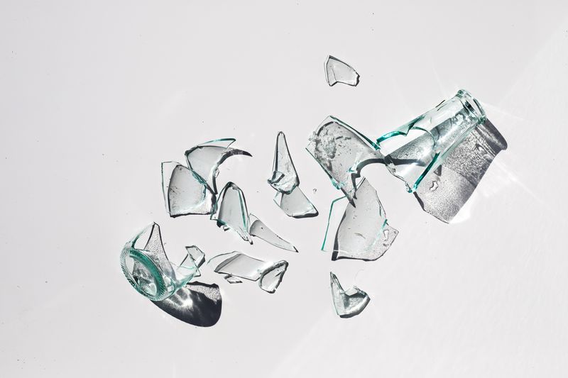 Broken glass bottle