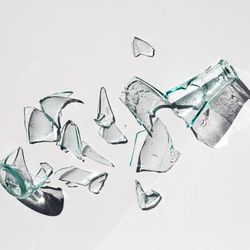 Broken glass bottle