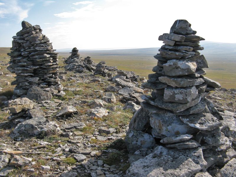 Cairns on a hill