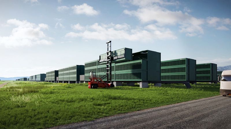 An artist's impression of Project Bison's modular carbon capture units in Wyoming.