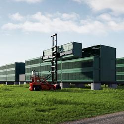 An artist's impression of Project Bison's modular carbon capture units in Wyoming.
