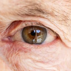 Close up of an old person's eye