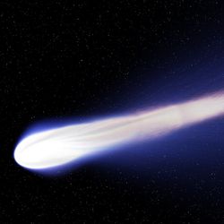 representation of comet shooting through space