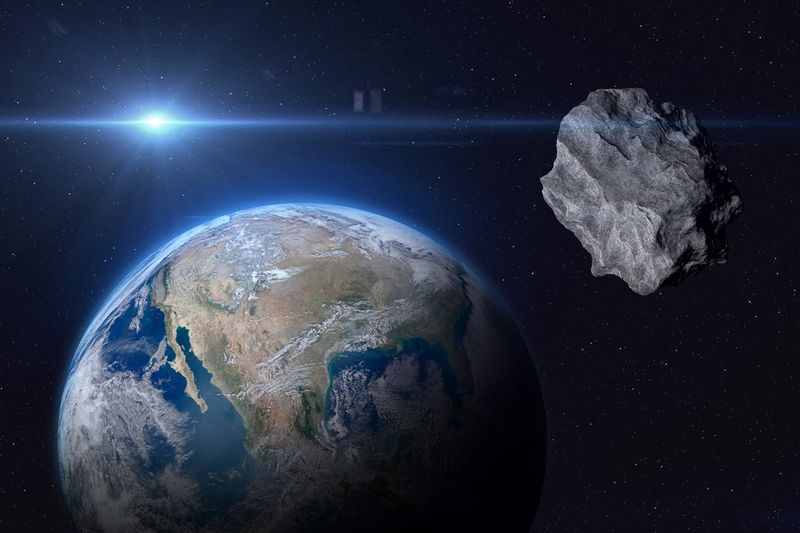 image of asteroid approaching earth