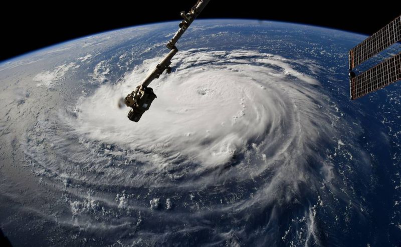 Hurricane Florence on September 10, 2018, as seen from the ISS.