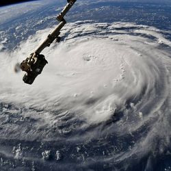 Hurricane Florence on September 10, 2018, as seen from the ISS.
