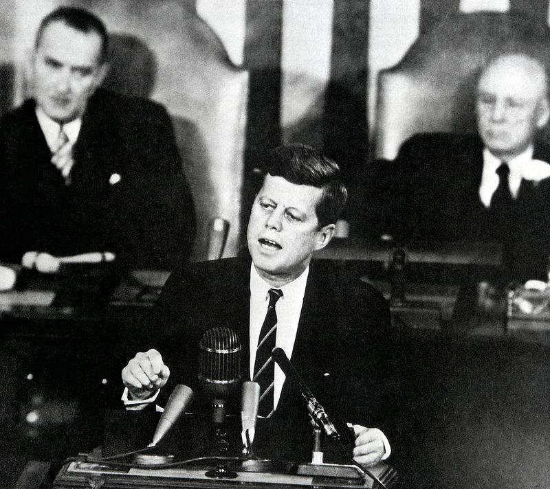 JFK speaking to Congress on May 25, 1961, President Kennedy.