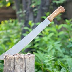 machete in block of wood