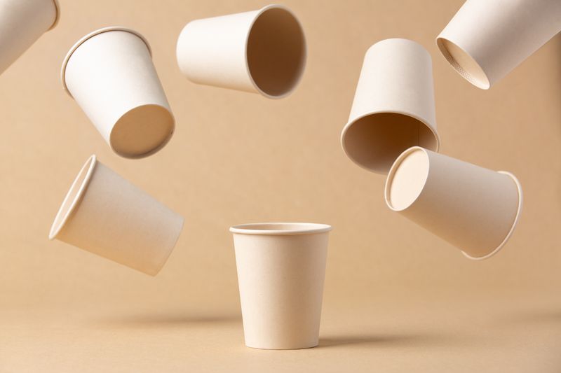 Floating paper cups