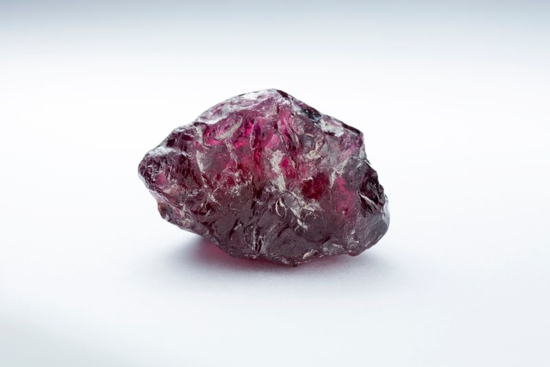 Purple garnet, also known as rhodolite, a purple crystal