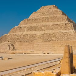 The Step Pyramid at Saqqara dates around 4,7000 years old and was the first pyramid built in Egypt. 