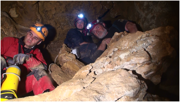 Scientists exploring the Movile Cave