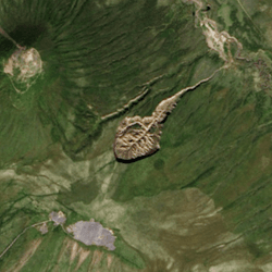 A satellite image showing the Siberian's Batagaika Crater on July 23, 2013.