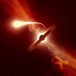 This artist's impression of a star getting too close to a supermassive black hole leaves out the chaos caused by its interactions with its neighbors