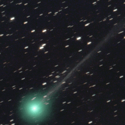 C/2023 P1 (Nishimura) taken on 25.8.2023 in spain. the comet is a a bright green dot with a halo and thin mostly straigh tail