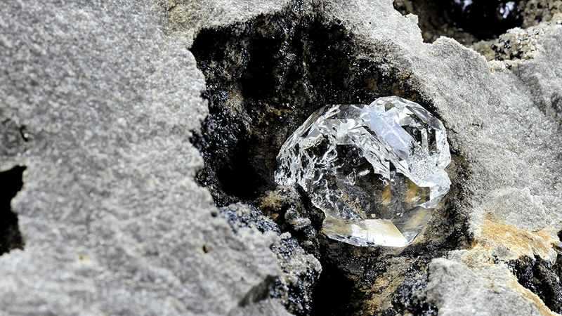 A diamond in bedrock.