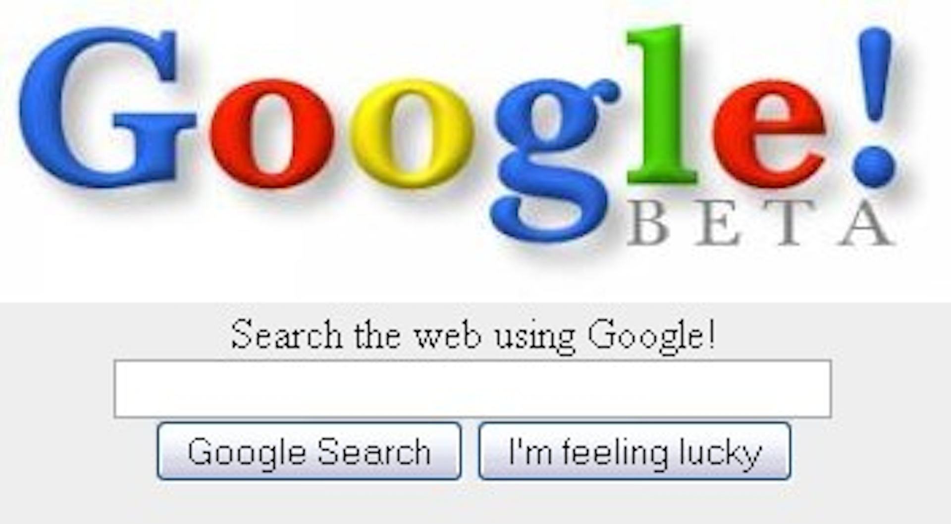Google’s homepage in 1998