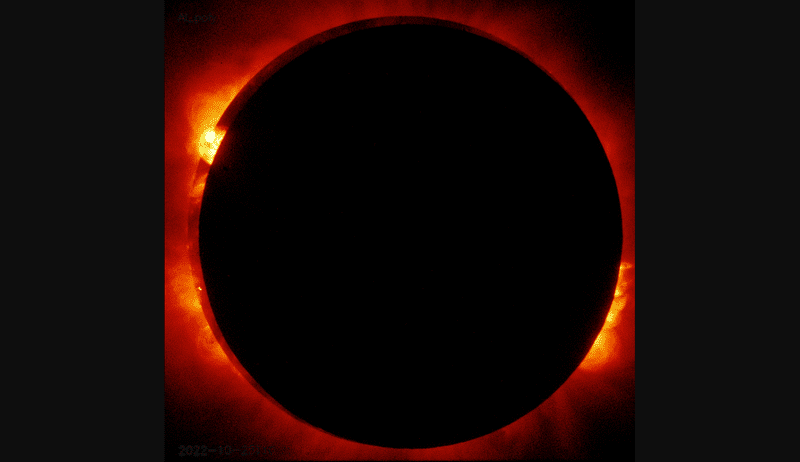 The Oct. 25 annular eclipse wasn't quite total but still created a ring of fire. Image credit: JAXA/NASA/Smithsonian Astrophysical Observatory