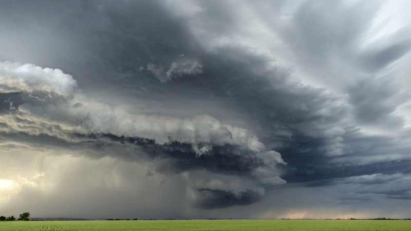A hurricane supercell in the sky